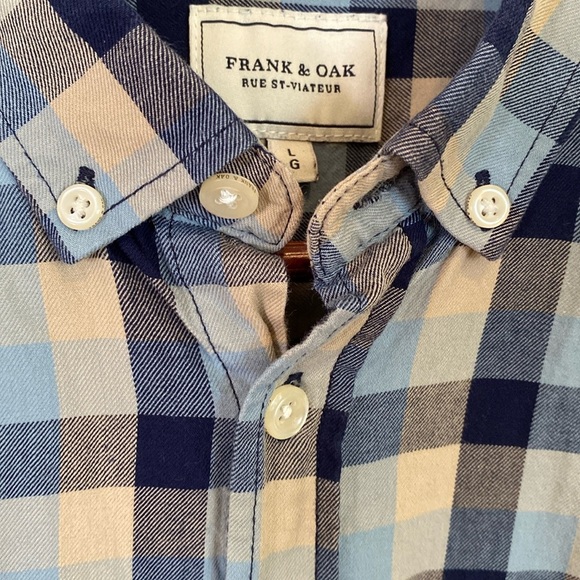 Frank & Oak Men’s Plaid Casual Button Down Preppy Business Caual - Picture 3 of 13